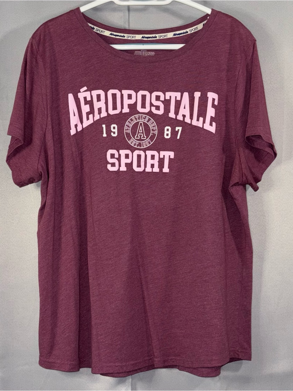 Aéropostale Sport Burgundy Heather Graphic Tee Size 2X